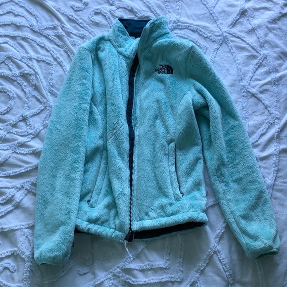 blue fuzzy jacket
